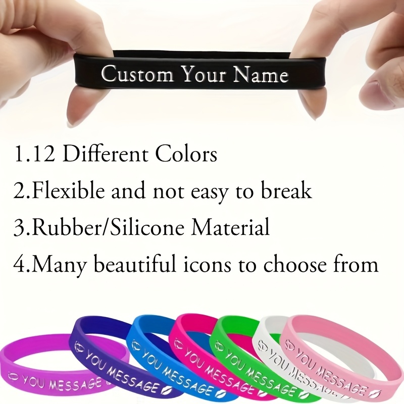 78pc Custom Silicone Wristbands, Personalised Gift Set